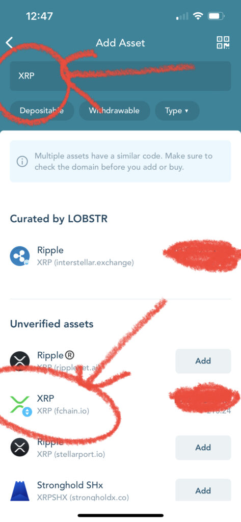 type xrp